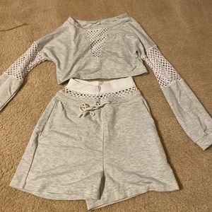 Brand New 2pc crop top short set